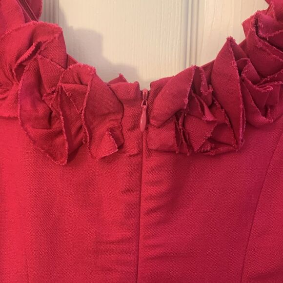 JESSICA HOWARD SLEEVELESS DRESS FIT AND FLARE WITH FABRIC FLOWERS AT SCOOP NECK - Picture 6 of 12